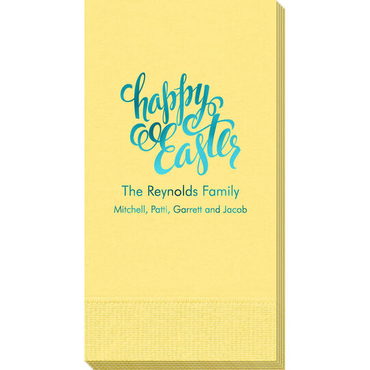 Calligraphy Happy Easter Guest Towels